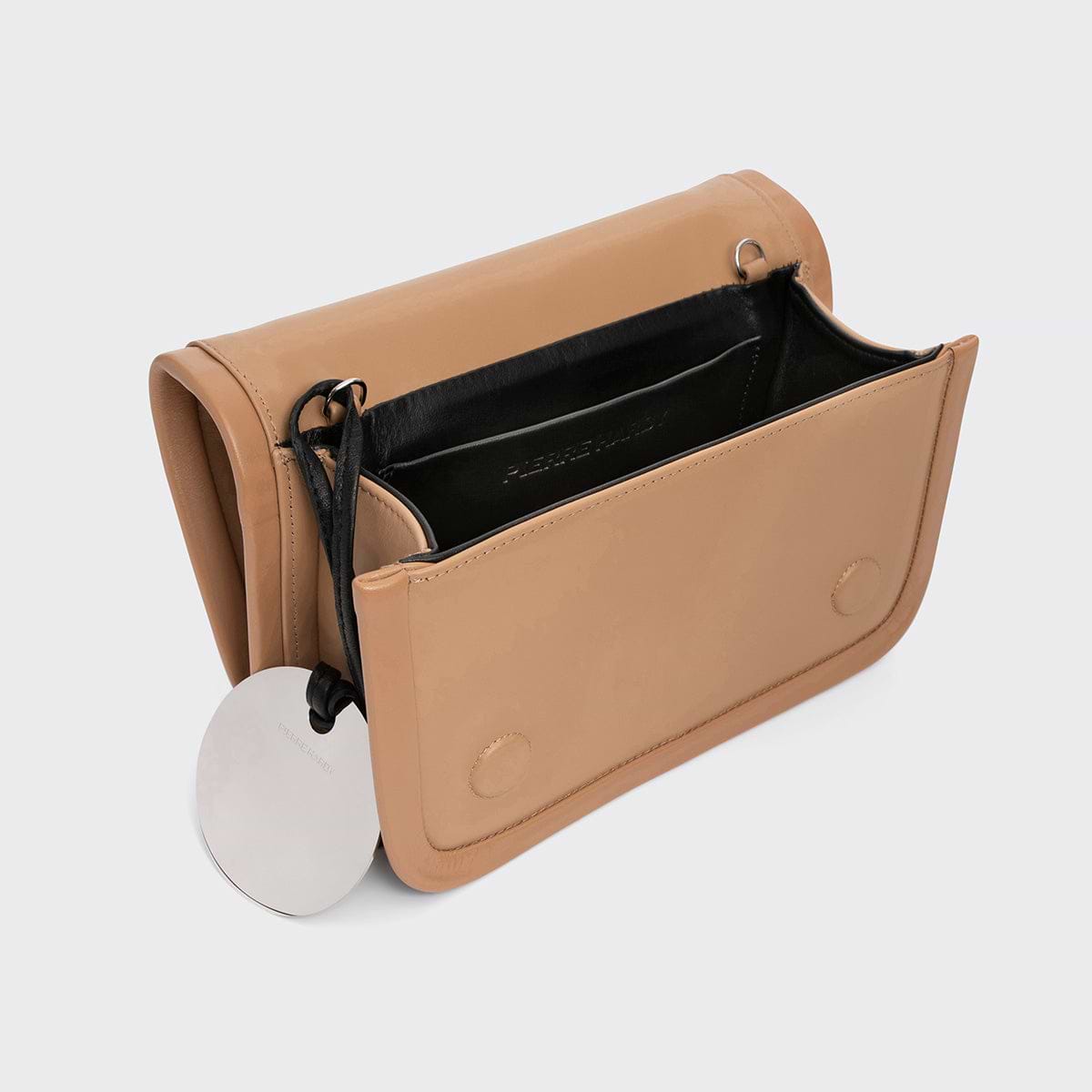 Pierre Hardy SAC À MAIN ALPHA MAXI, cuir de veau cappuccino, camel et blanc cassé, vue 3