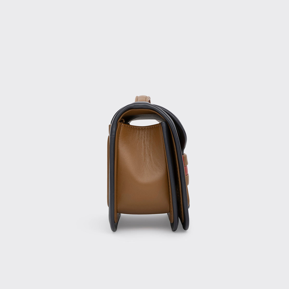 Pierre Hardy SAC À MAIN ALPHA MAXI, cuir d'agneau camel, bleu marine et rouille, vue 3