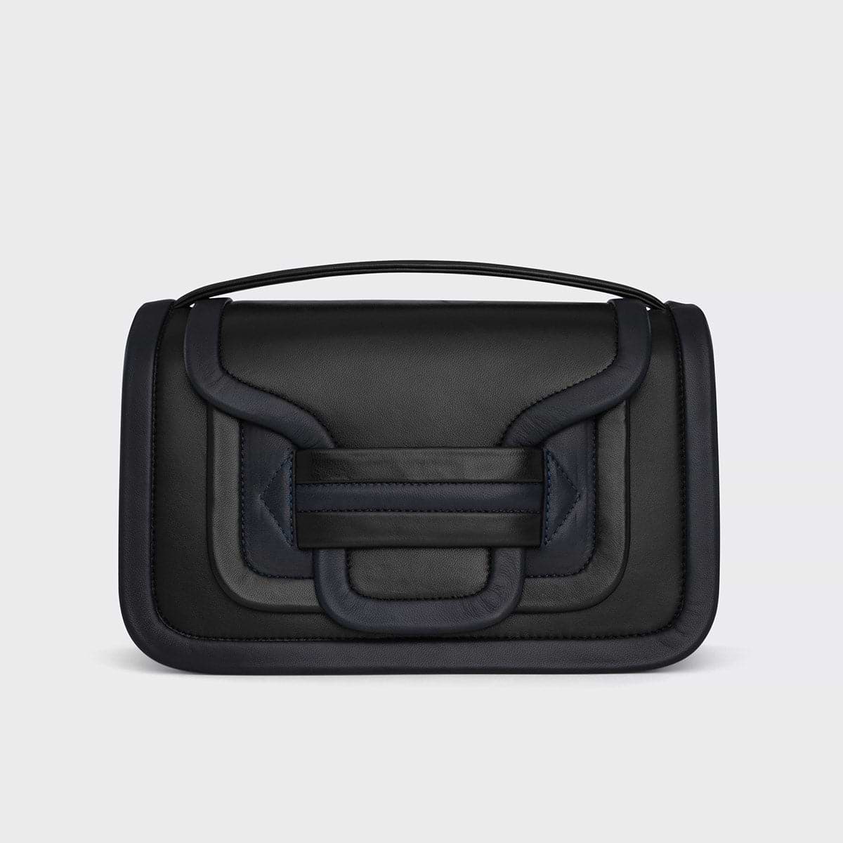 Pierre Hardy SAC À MAIN ALPHA MAXI, cuir d'agneau noir et bleu marine, vue 8