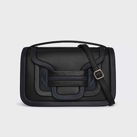 Pierre Hardy SAC À MAIN ALPHA MAXI, cuir d'agneau noir et bleu marine