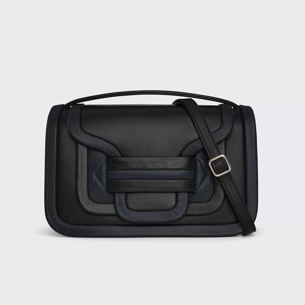 Pierre Hardy SAC À MAIN ALPHA MAXI, cuir d'agneau noir et bleu marine