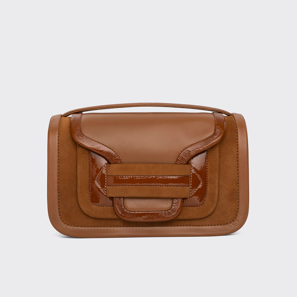Pierre Hardy SAC À MAIN ALPHA MAXI, cuir de chevreau velours et cuir d'agneau havane, vue 7