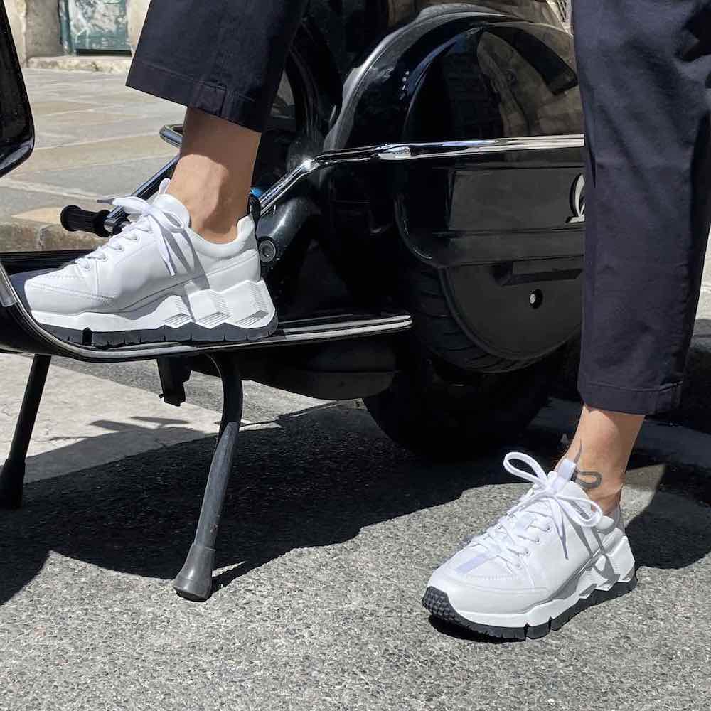 Pierre Hardy BASKETS STREET LIFE, cuir de veau blanc, vue 7