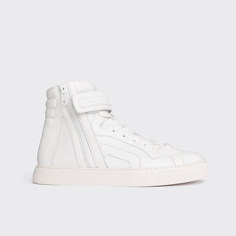 Pierre Hardy 012 HIGH-TOP SNEAKERS, white calfskin