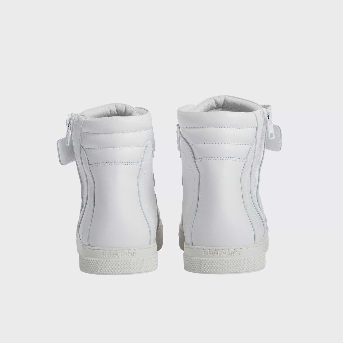 Pierre Hardy 112 HIGH-TOP SNEAKERS, white calfskin, view 7