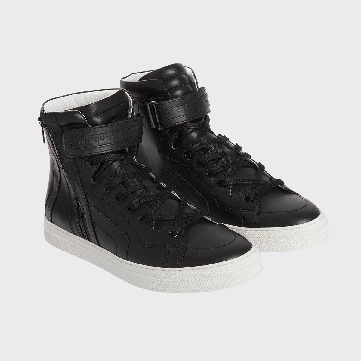 Pierre Hardy 112 HIGH-TOP SNEAKERS, black calfskin, view 4