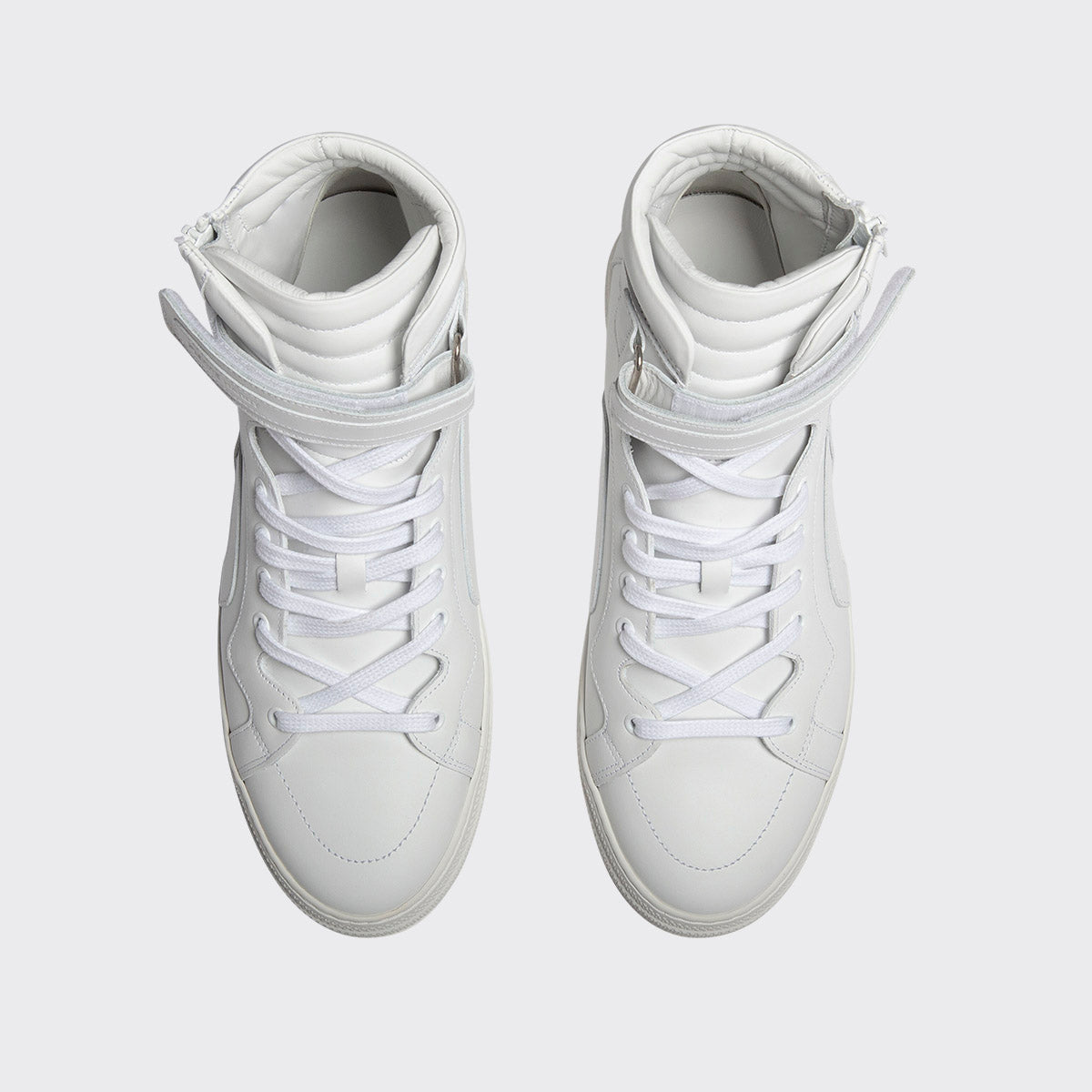 Pierre Hardy 112 HIGH-TOP SNEAKERS, white calfskin, view 3