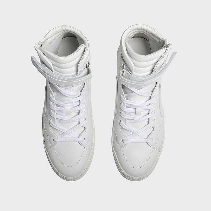 Pierre Hardy 112 HIGH-TOP SNEAKERS, white calfskin, view 3