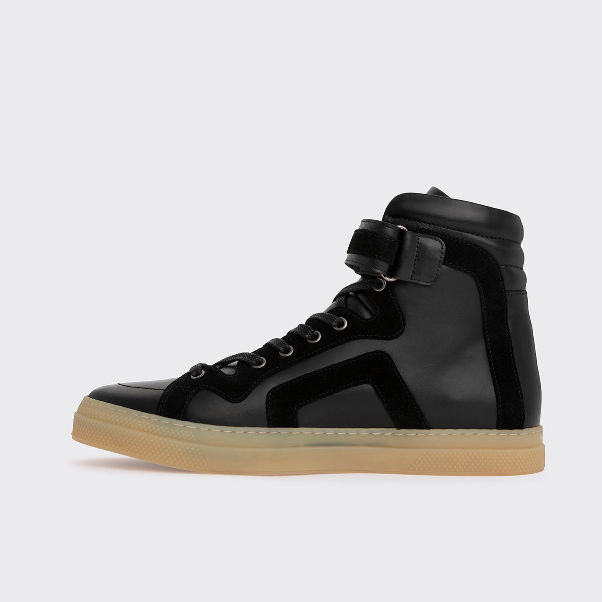 Pierre Hardy 112 HIGH-TOP SNEAKERS, black calfskin and black suede calfskin, view 9