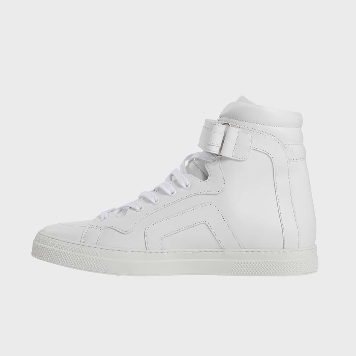 Pierre Hardy 112 HIGH-TOP SNEAKERS, white calfskin, view 8
