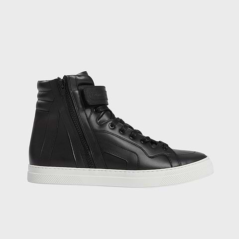 Pierre Hardy 112 HIGH-TOP SNEAKERS, black calfskin