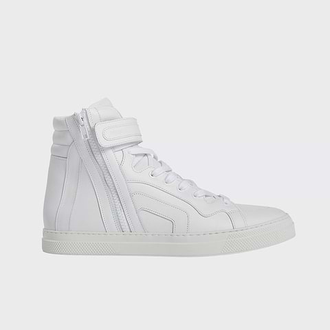 Pierre Hardy 112 HIGH-TOP SNEAKERS, white calfskin