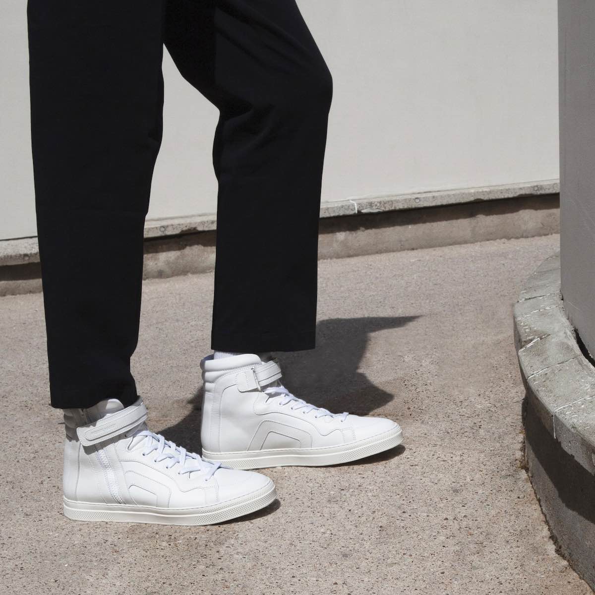 Pierre Hardy 112 HIGH-TOP SNEAKERS, white calfskin, view 6