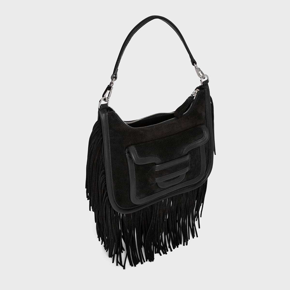 Pierre Hardy ALPHA DAY MISS TEXASBAG, black suede calfskin and black lambskin, view 4