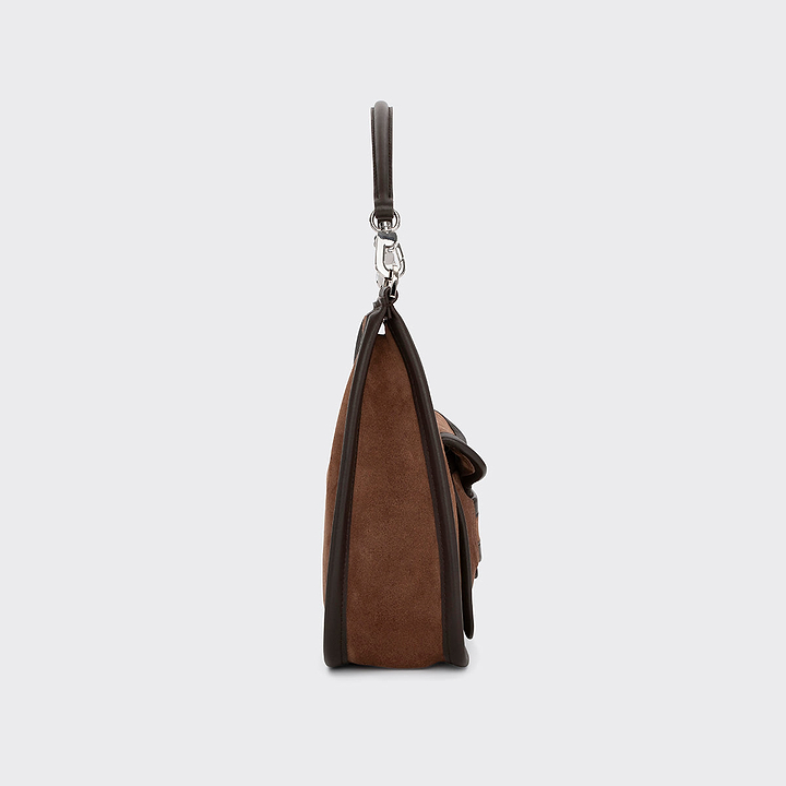 Pierre Hardy ALPHA DAY MISS BAG, brown suede calfskin and brown calfskin, view 6
