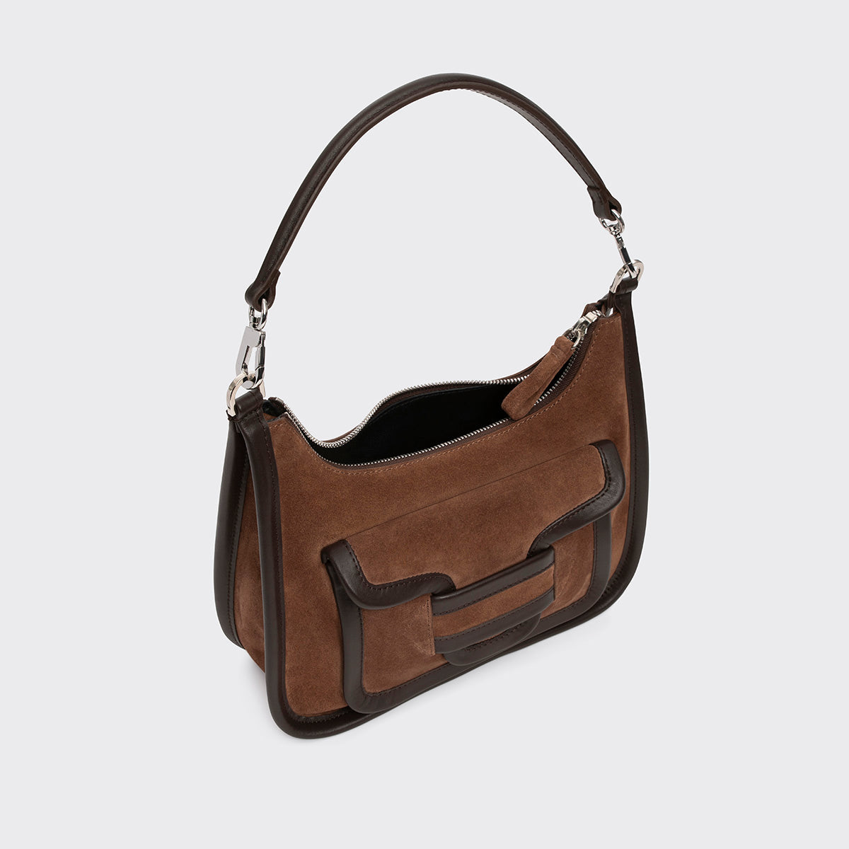 Pierre Hardy ALPHA DAY MISS BAG, brown suede calfskin and brown calfskin, view 3