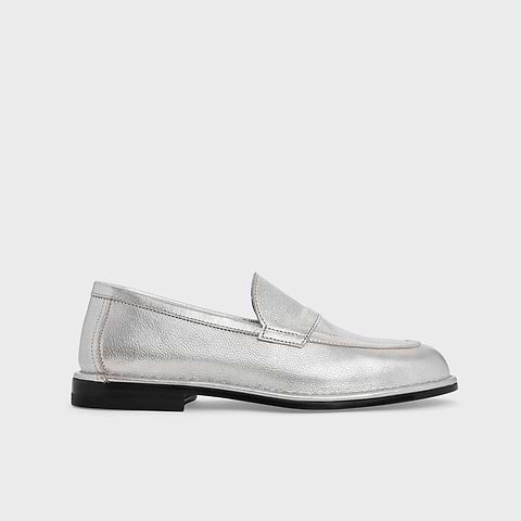 Pierre Hardy NOTO LOAFER, soft loafer lined in silver metalized kidskin