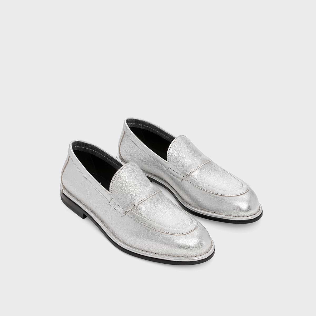 Pierre Hardy NOTO LOAFER, soft loafer lined in silver metalized kidskin, view 5
