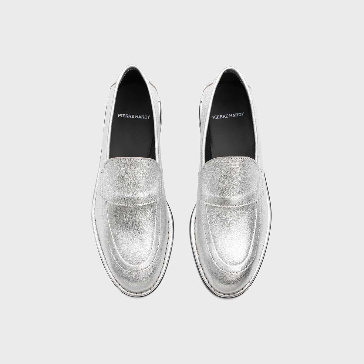 Pierre Hardy NOTO LOAFER, soft loafer lined in silver metalized kidskin, view 3