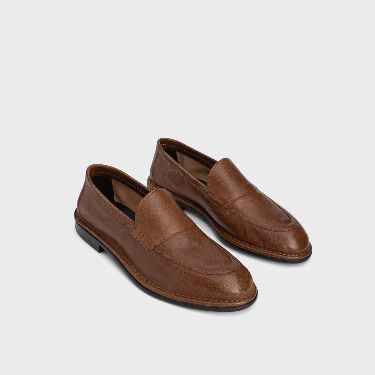 Pierre Hardy NOTO LOAFER, soft loafer in tobacco kangaroo leather, view 4
