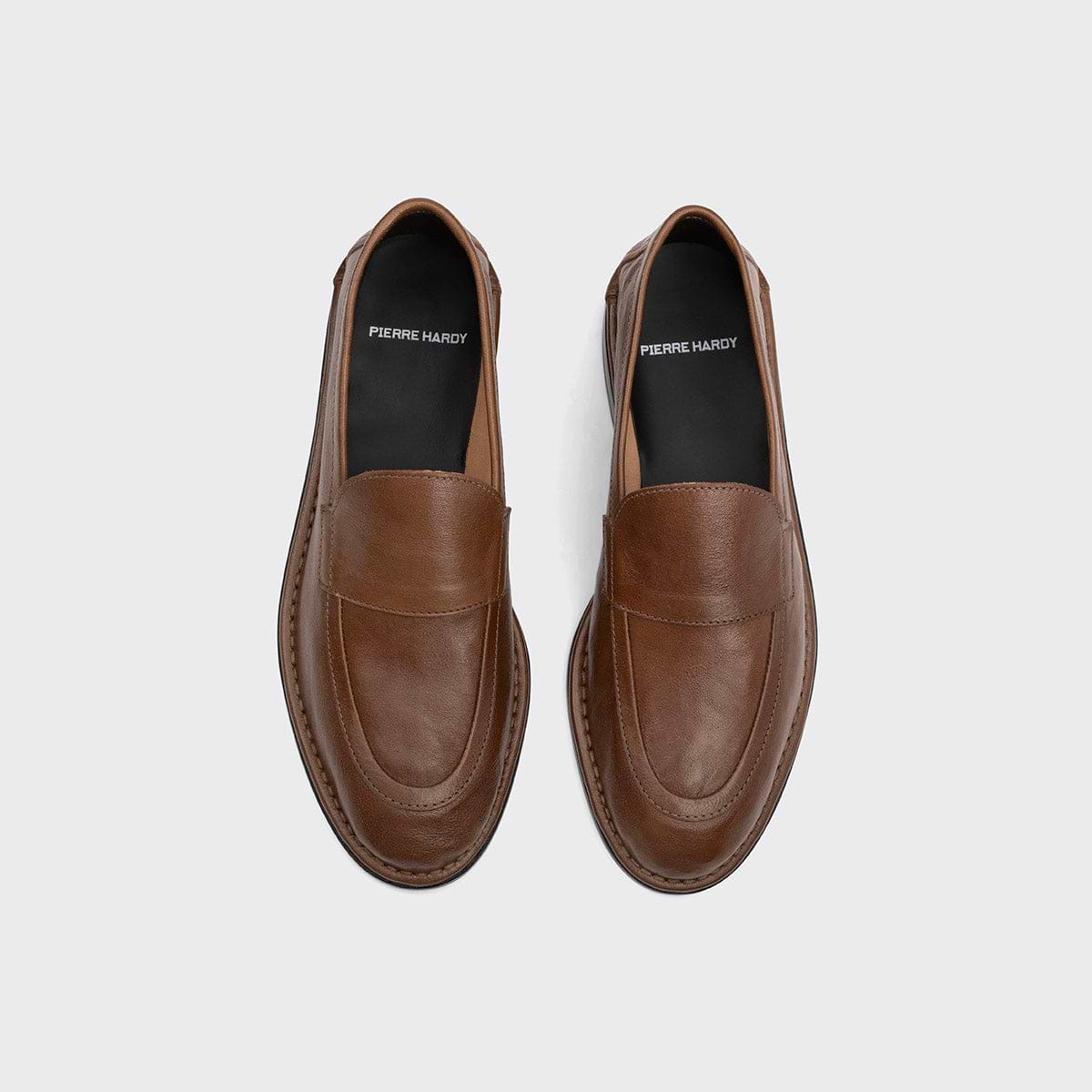 Pierre Hardy NOTO LOAFER, soft loafer in tobacco kangaroo leather, view 3