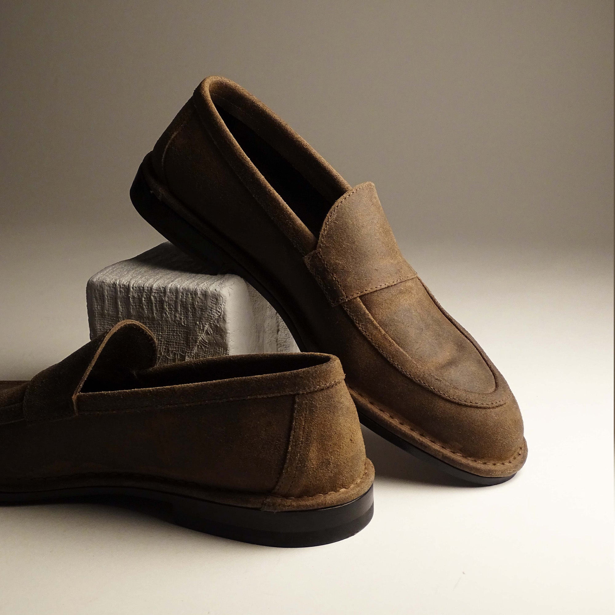 Pierre Hardy NOTO LOAFER, soft loafer lined in oiled raw tobacco brown calfskin, view 6