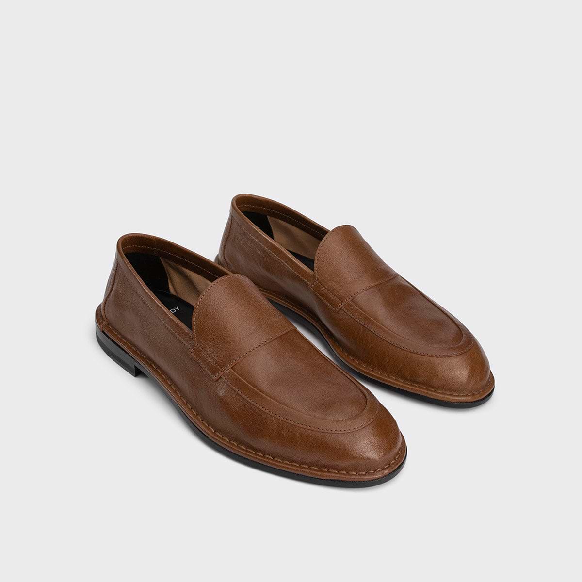 Pierre Hardy NOTO LOAFER, soft loafer in tobacco kangaroo leather, view 5