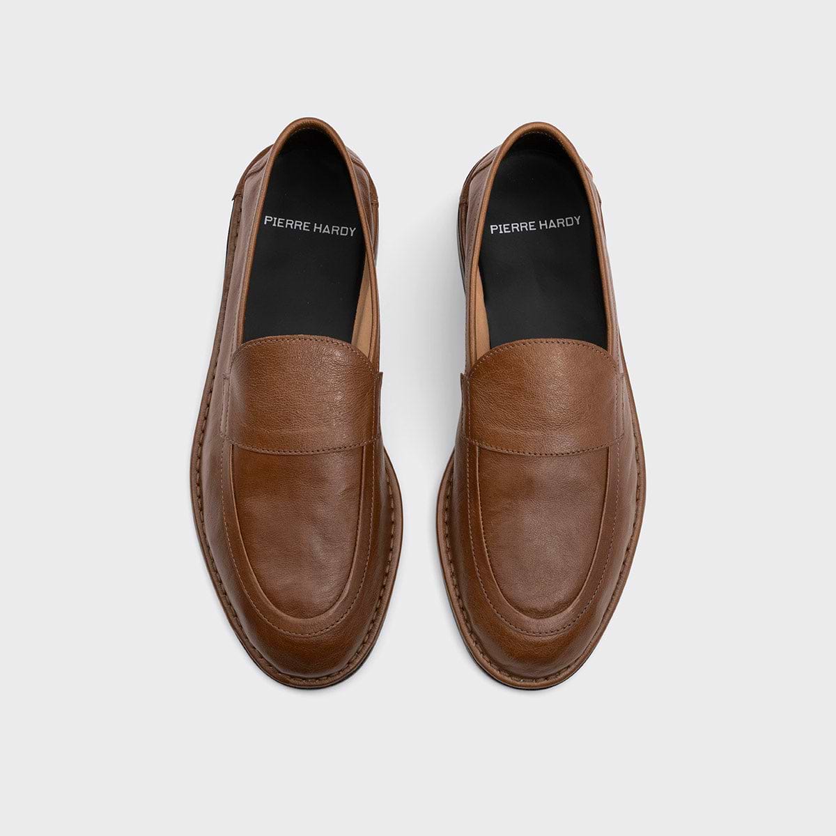 Pierre Hardy NOTO LOAFER, soft loafer in tobacco kangaroo leather, view 3