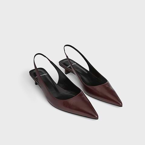 Pierre Hardy STELLA SLINGBACK, burgundy crinkled calfskin, view 2