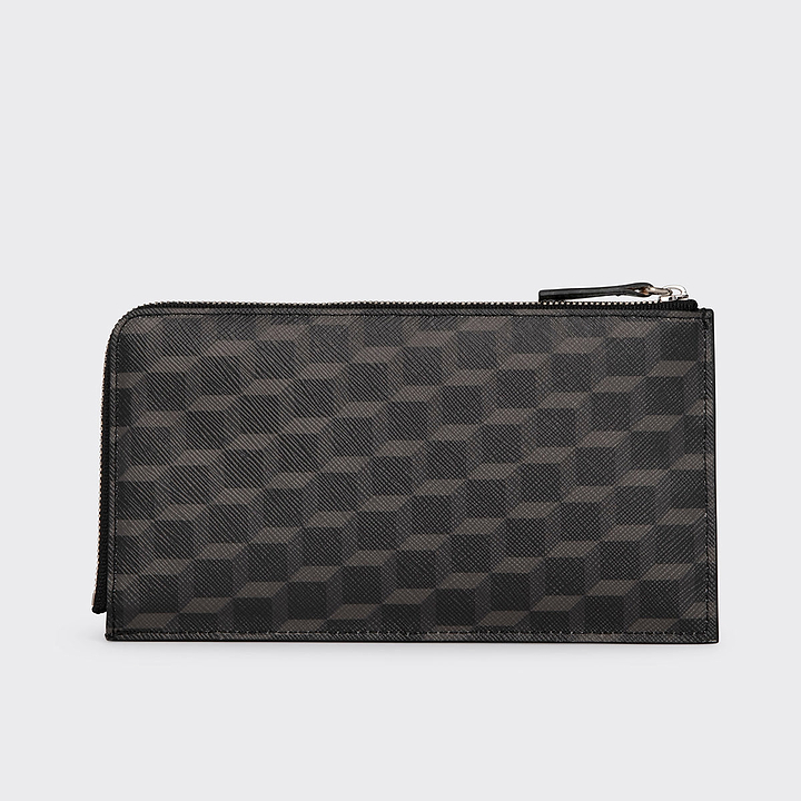 Pierre Hardy PALATINE WALLET, black perspective cube coated canvas and black calfskin, view 4