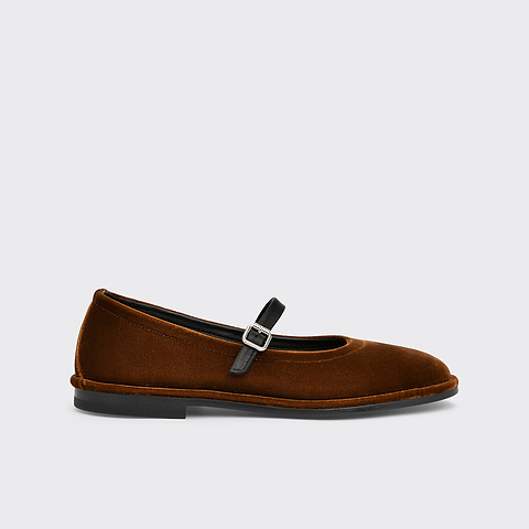 Pierre Hardy TRISH BALLERINA, black lambskin and camel suede