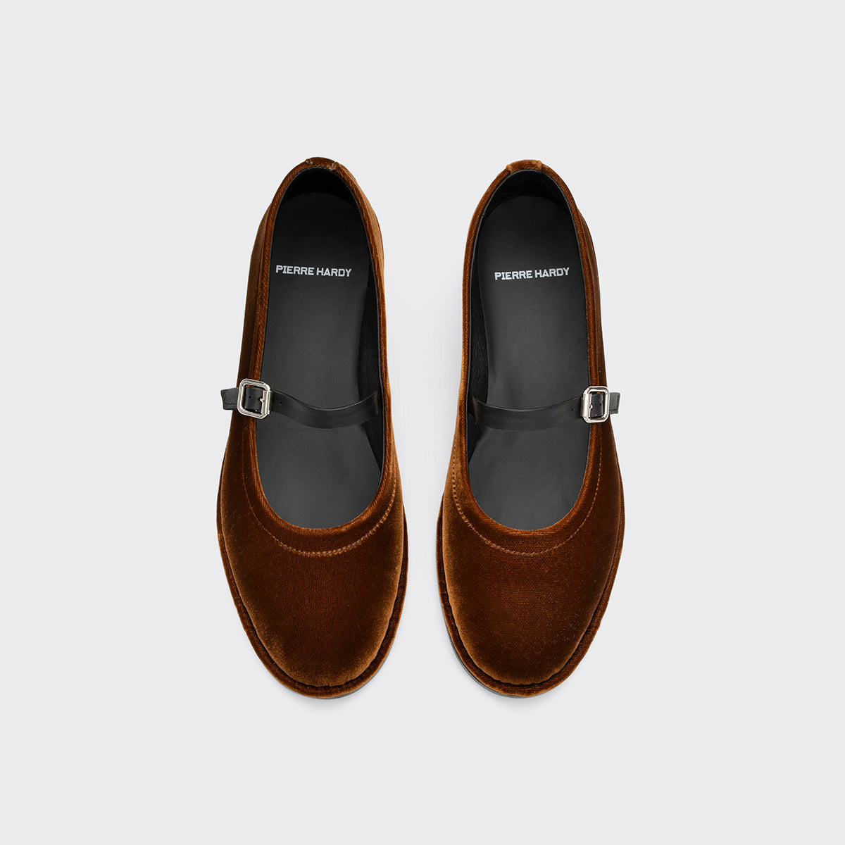Pierre Hardy TRISH BALLERINA, black lambskin and camel suede, view 3