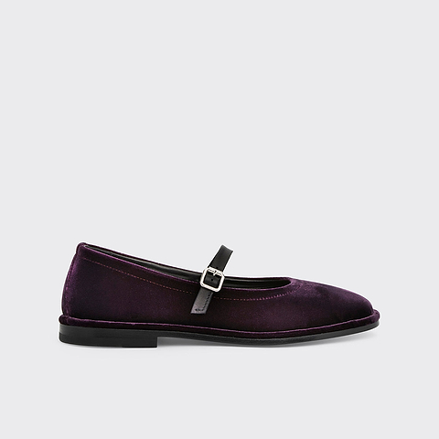 Pierre Hardy TRISH BALLERINA, black lambskin and plum suede