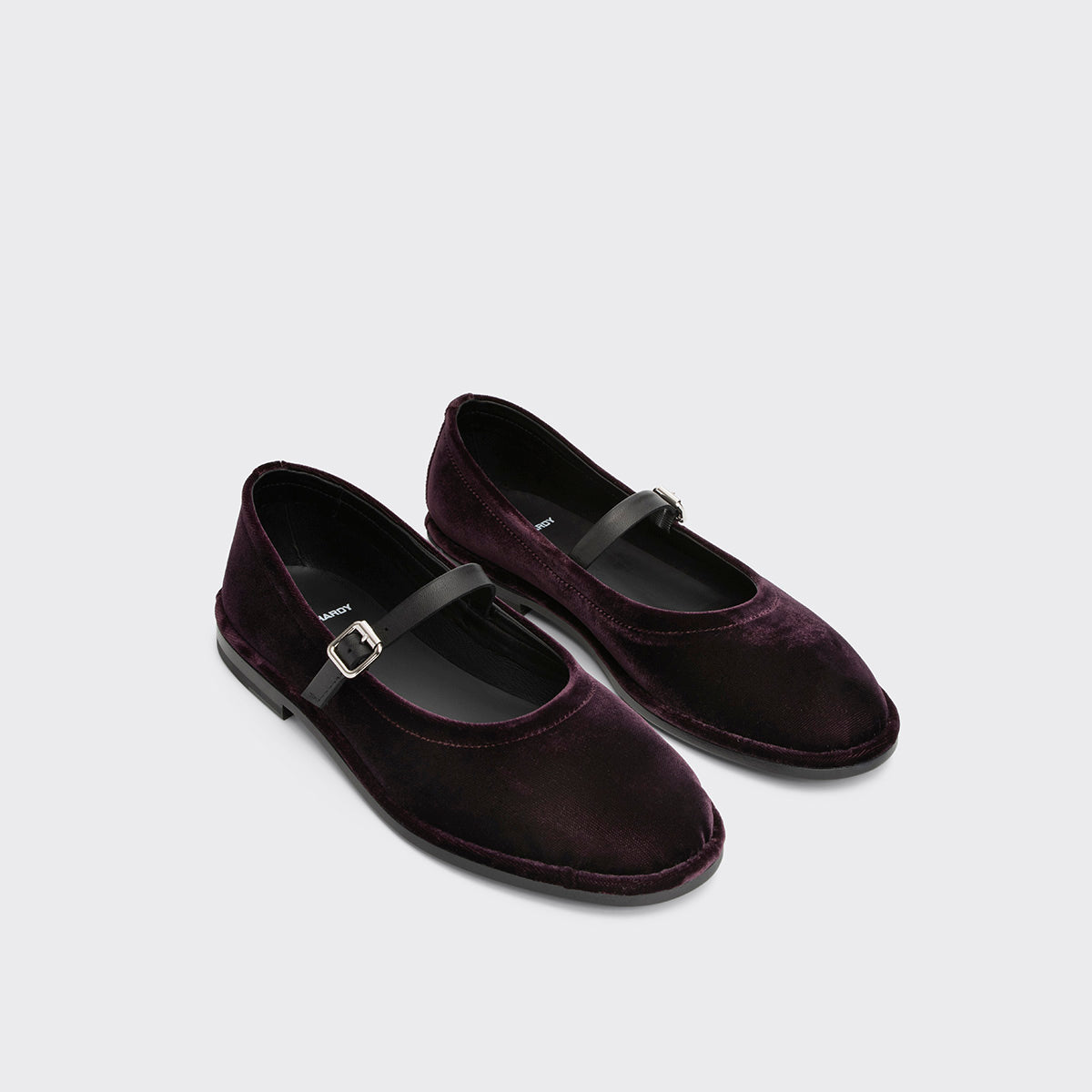 Pierre Hardy TRISH BALLERINA, black lambskin and plum suede, view 6