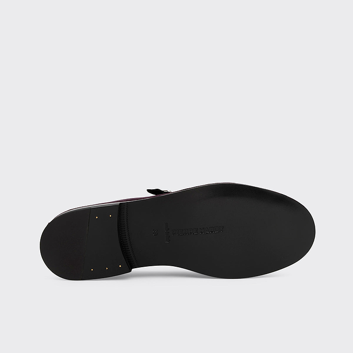 Pierre Hardy TRISH BALLERINA, black lambskin and plum suede, view 7