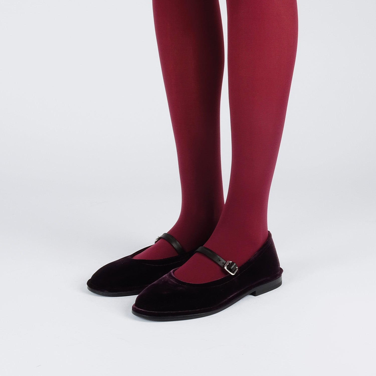 Pierre Hardy TRISH BALLERINA, black lambskin and plum suede, view 5