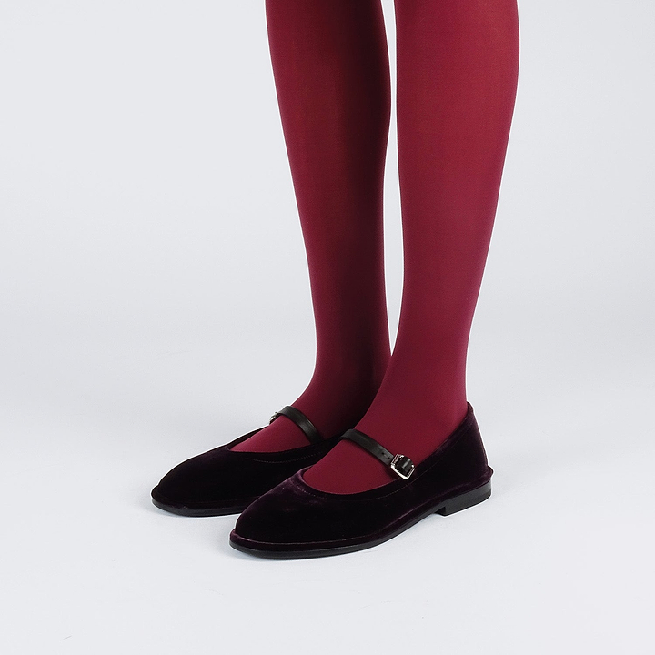 Pierre Hardy TRISH BALLERINA, black lambskin and plum suede, view 5