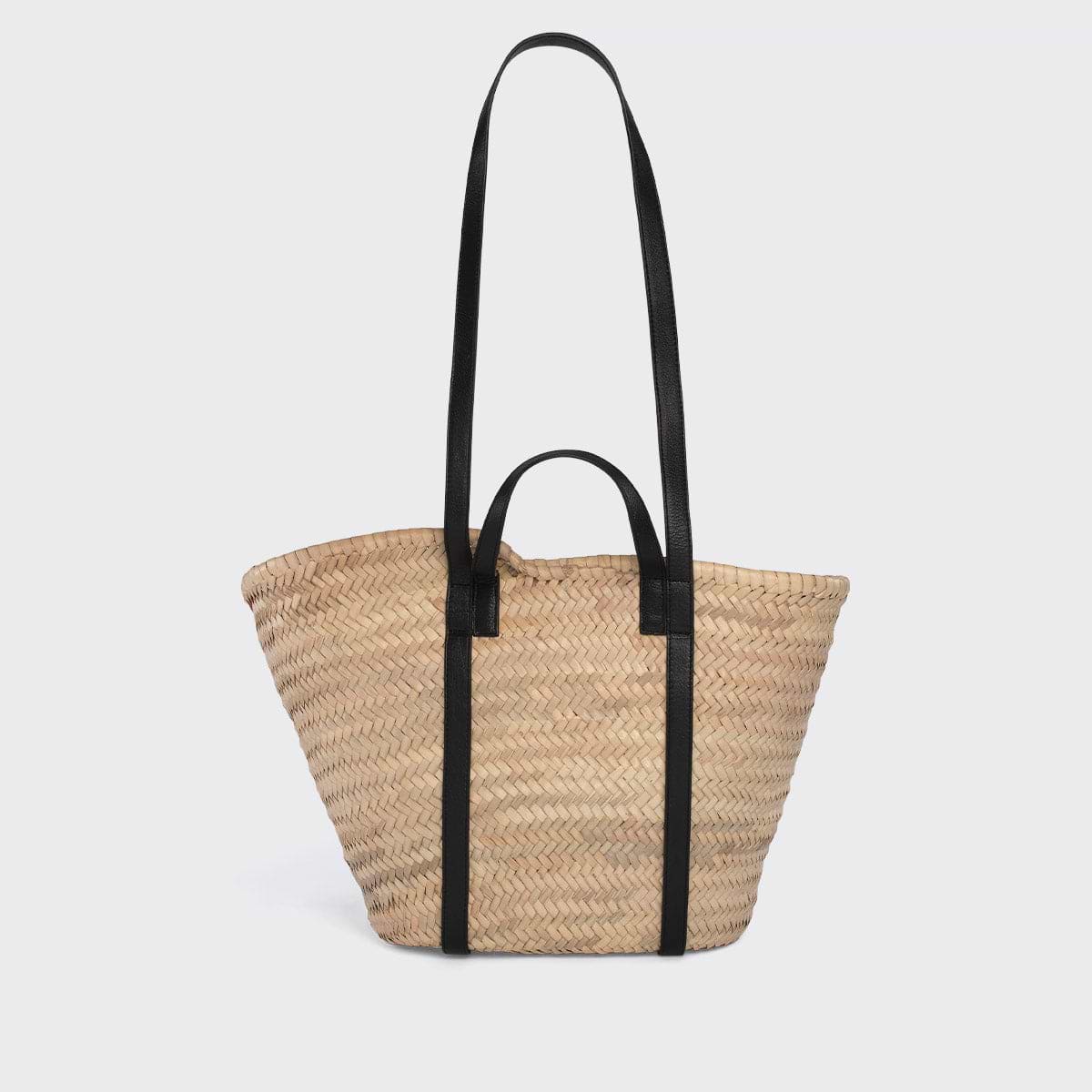 Pierre Hardy ALPHA BASKET RODEO, natural raffia and black grained clafskin, view 5
