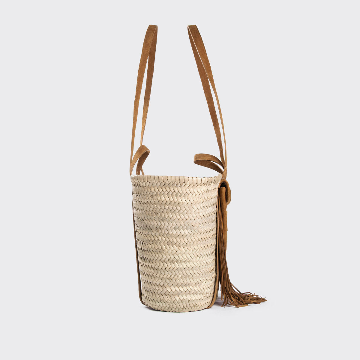 Pierre Hardy ALPHA BASKET RODEO, natural raffia and camel suede kidskin, view 8