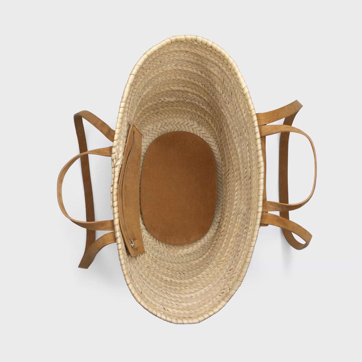 Pierre Hardy ALPHA BASKET RODEO, natural raffia and camel suede kidskin, view 7