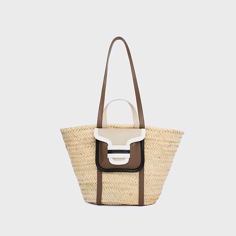 Pierre Hardy ALPHA BASKET, camel, off-white & black lambskin and white calfskin