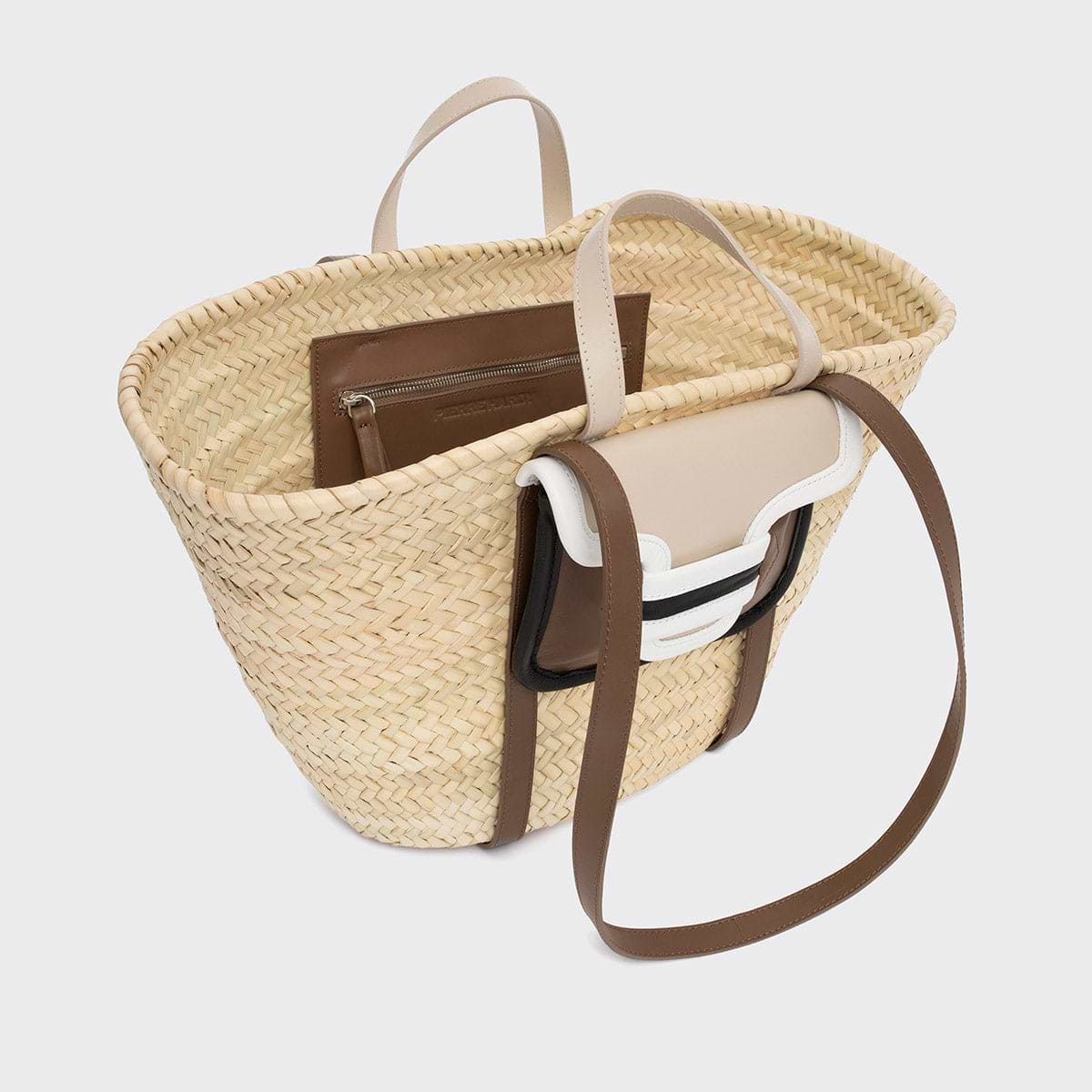 Pierre Hardy ALPHA BASKET, camel, off-white & black lambskin and white calfskin, view 2