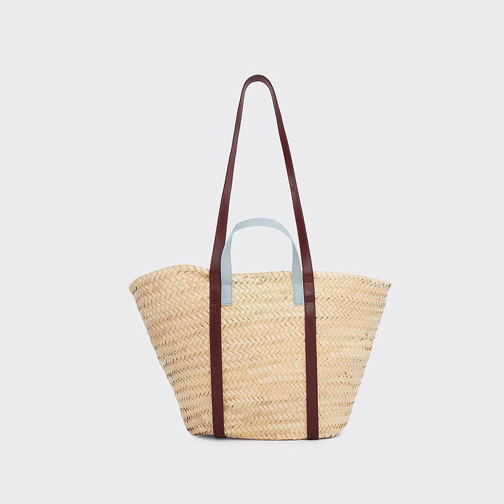 Pierre Hardy ALPHA BASKET, light blue, sun & white calfskin and burgundy lambskin, view 5