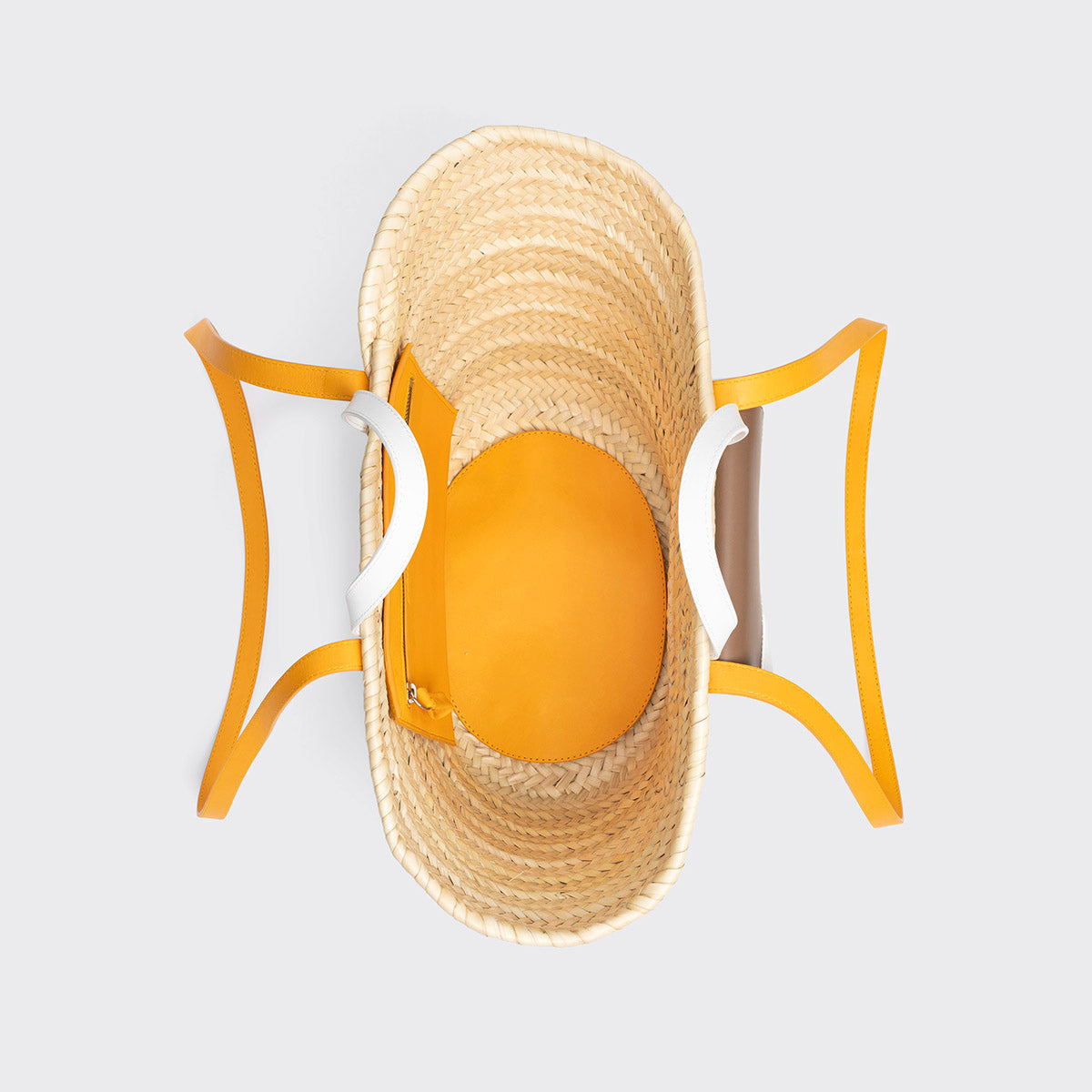 Pierre Hardy ALPHA BASKET, camel & off-white lambskin and sun & white calfskin, view 6