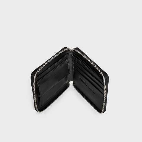 Pierre Hardy HONORÉ WALLET, black cube coated canvas, red & black calfskin, view 2