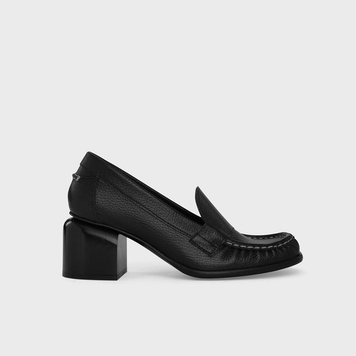 Pierre Hardy ROMY HEELED LOAFER, black grained kidskin