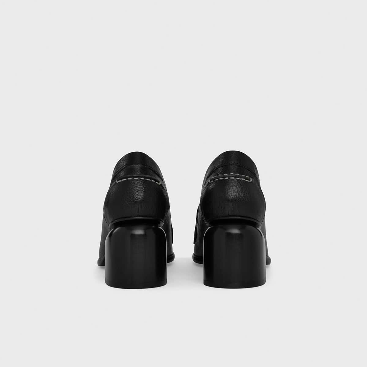 Pierre Hardy ROMY HEELED LOAFER, black grained kidskin, view 4
