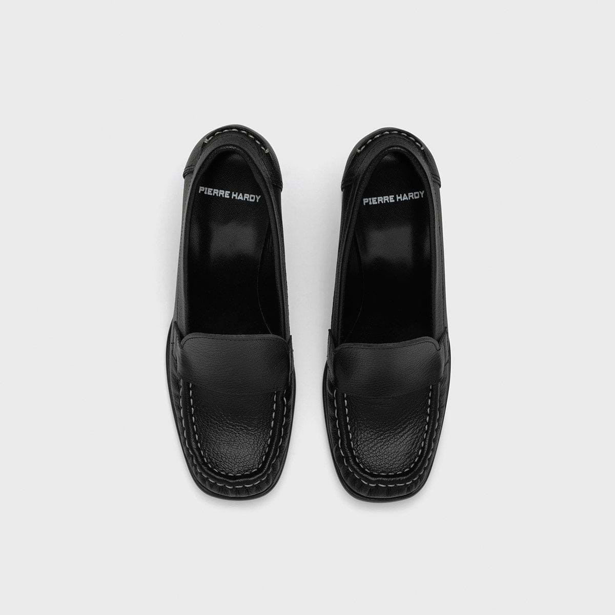 Pierre Hardy ROMY HEELED LOAFER, black grained kidskin, view 5