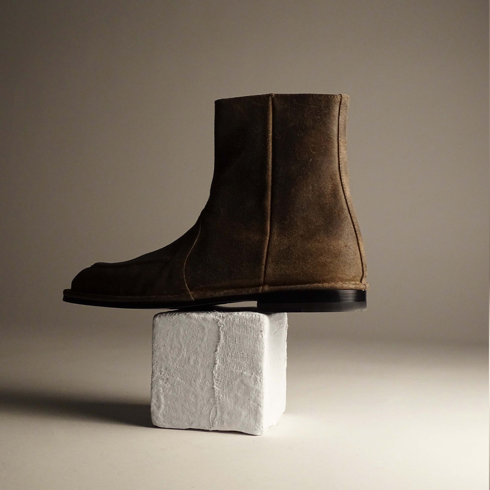 Pierre Hardy NOTO BOOTS, oiled raw tobacco brown calfskin, view 9