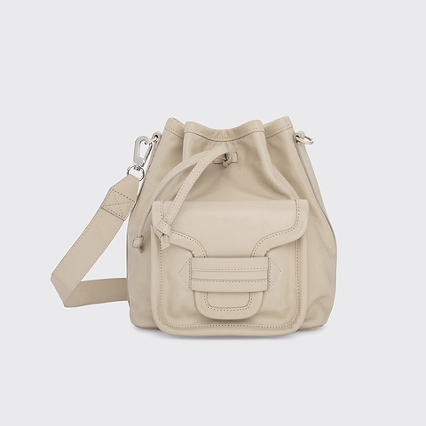 Pierre Hardy ALPHA DAY MAXI BUCKET BAG, off-white calfskin